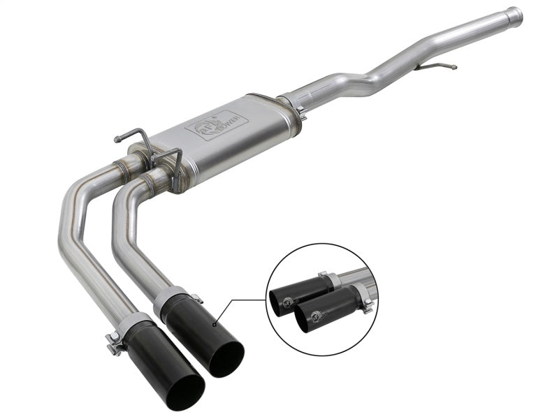 aFe Rebel Series 3in to 2.5in 409 SS Cat-Back Exhaust w/ Black Tips 09-18 GM Silverado/Sierra 5.4L - DTX Performance