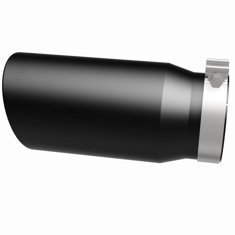 MagnaFlow Tip Stainless Black Coated Single Wall Round Single Outlet 6in Dia 5in Inlet 13in L - DTX Performance