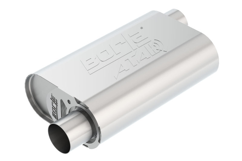 Borla CrateMuffler Small Block Chevrolet ATAK 2.5in Offset/Offset 14inx4.35inx9in Muffler - DTX Performance