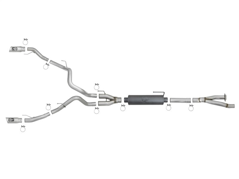 aFe MACHForce-XP 3in to 3-1/2in 304 SS Cat-Back Exhaust w/Polished Tips 17-18 Ford F-150 Raptor 3.5L - DTX Performance