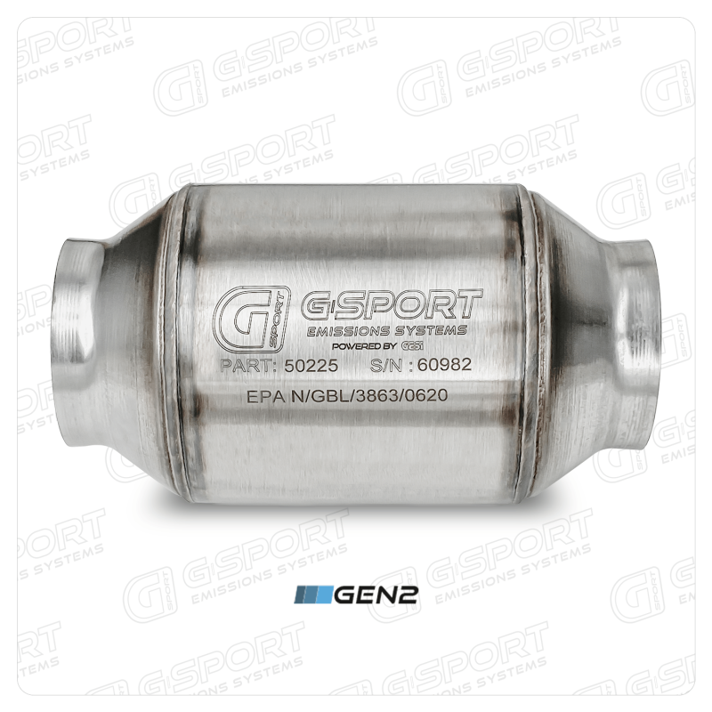 GESI G-Sport 400 CPSI GEN 2 EPA Compliant 2.5in Inlet/Outlet Catalytic Converter-4in x 4in-350-500HP - DTX Performance