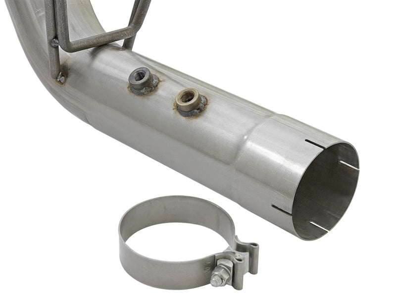 aFe ATLAS 4in DPF-Back Alum Steel Exhaust System w/Dual Exit Polished Tip 2017 GM Duramax 6.6L (td) - DTX Performance