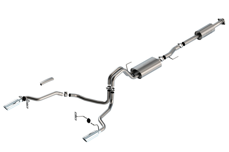 Borla F-150 2021 5.0L 4dr CC SB EC STB Lariat/KR/Platinum/LTD 3/2.25 SRE Cat-Back Touring CHR Tips - DTX Performance