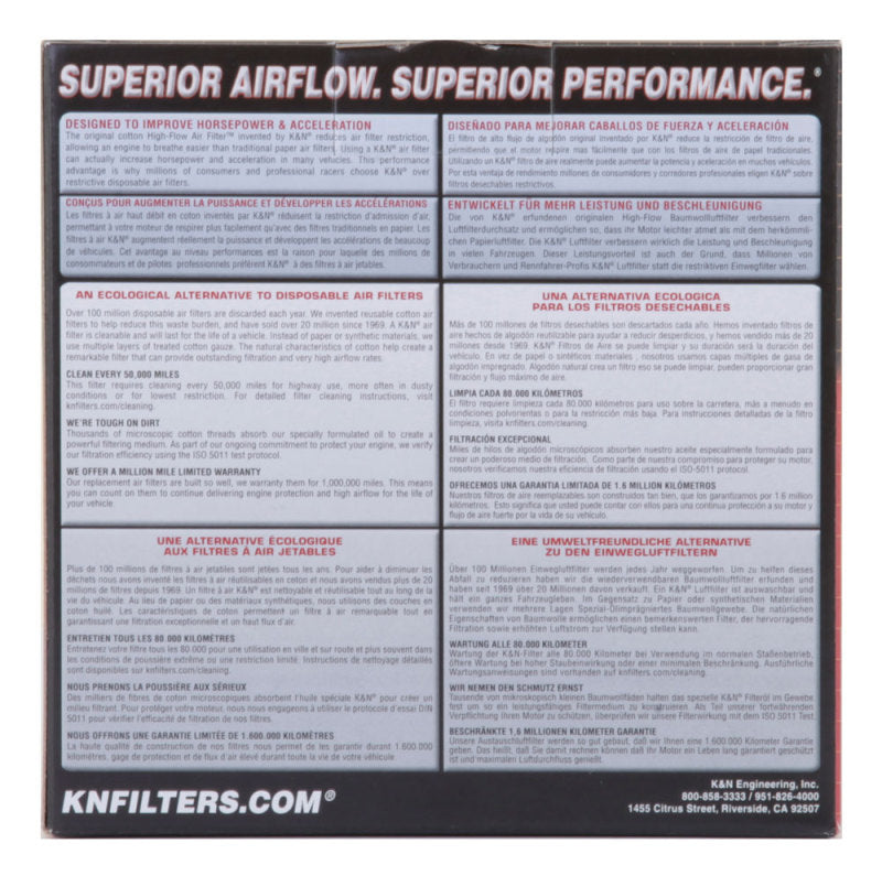 K&N Custom Racing Assembly - Round Tapered - Red 1.375in Neck Flange - 2.25in Over Height - DTX Performance