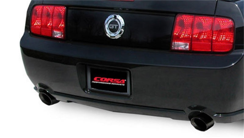 Corsa 05-10 Ford Mustang Shelby GT500 5.4L V8 Black Sport Axle-Back Exhaust - DTX Performance