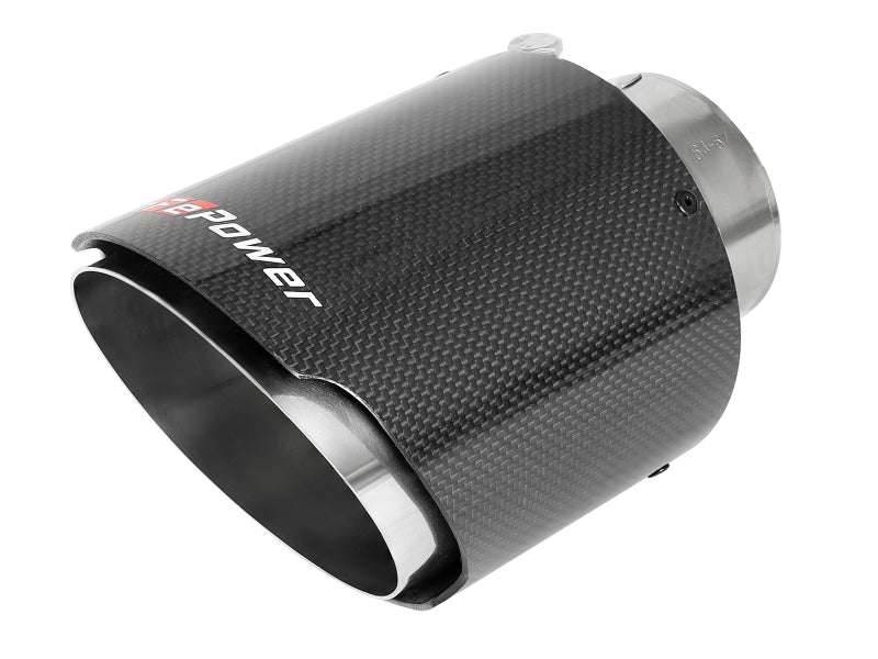 aFe MACH Force-Xp 304 SS Clamp-On Exhaust Tip 2.5in. Inlet / 4.5in. Outlet / 7in. L - Carbon Fiber - DTX Performance