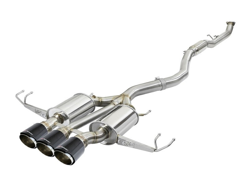 aFe Takeda 3in 304 SS Cat-Back Exhaust w/ Carbon Fiber Tips 17-18 Honda Civic Type R L4 2.0L (t) - DTX Performance