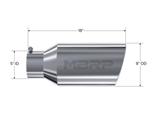 Load image into Gallery viewer, MBRP Universal Tip 8in OD Rolled End 5in Inlet 18in Length T304 - DTX Performance