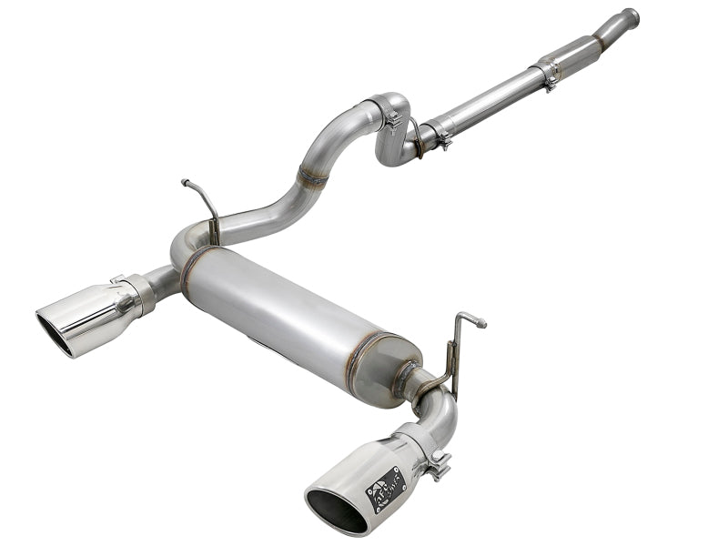 aFe Rebel Series 409 Stainless Steel Cat-Back Exhaust 18-21 Jeep Wrangler JL 2.0L (t) - Polished Tip - DTX Performance