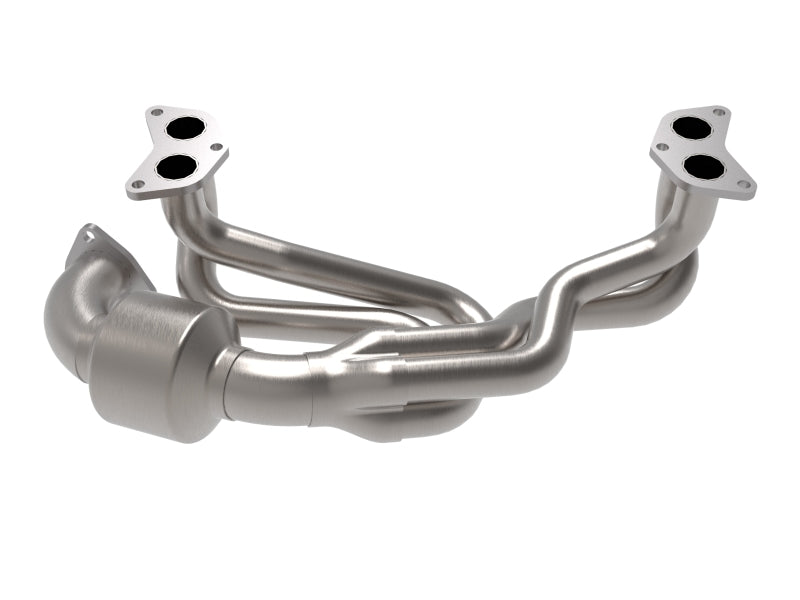 aFe Twisted Steel 304 Stainless Steel Header w/ Cat 13-19 Subaru Outback H4-2.4L - DTX Performance