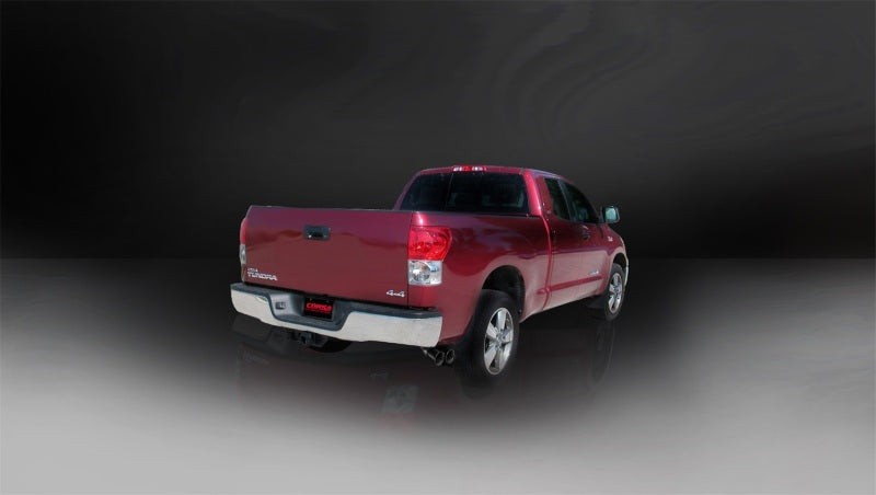 Corsa 09-10 Toyota Tundra 5.7L V8 3in Cat-Back Single Side w Twin 4in Black Pro-Series Tips - DTX Performance