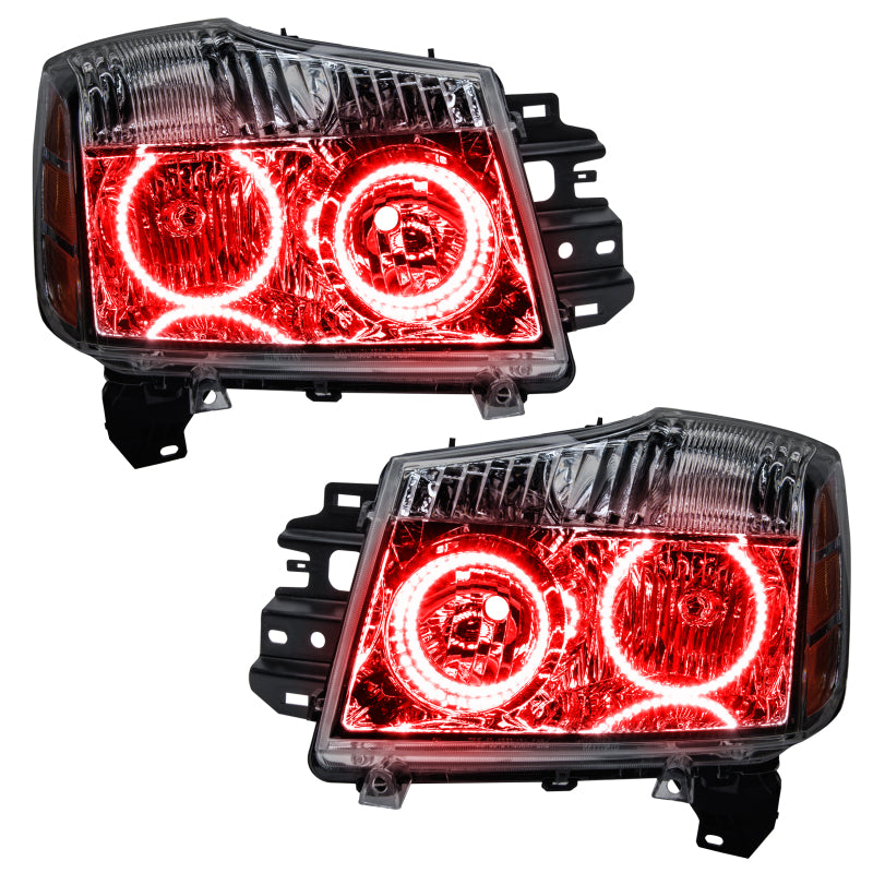 Oracle Lighting 08-15 Nissan Armada Pre-Assembled LED Halo Headlights -Red - DTX Performance