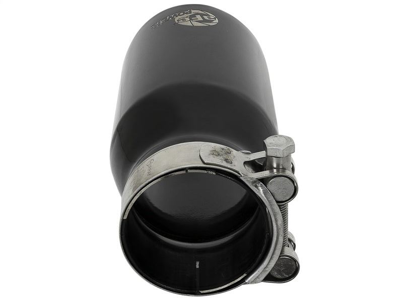 aFe MACH Force-Xp Universal 409 SS Single-Wall Clamp-On Exhaust Tip - Black - DTX Performance