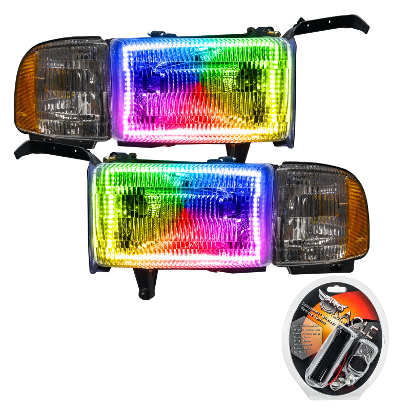 Oracle 94-02 Dodge Ram Pre-Assembled Halo Headlights - ColorSHIFT - DTX Performance