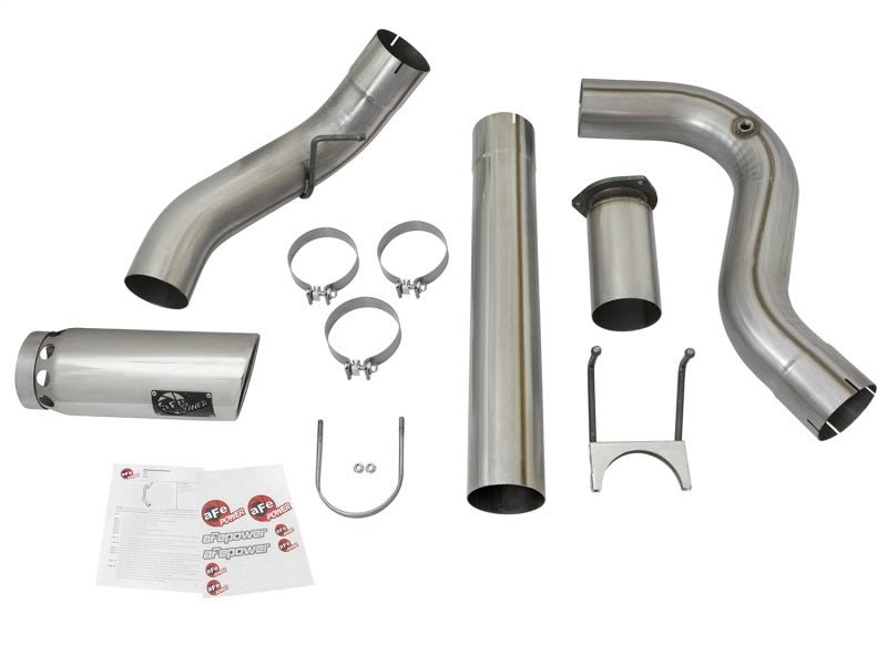 aFe LARGE BORE HD 5in 409-SS DPF-Back Exhaust w/Polished Tip 2017 Ford Diesel Trucks V8 6.7L (td) - DTX Performance