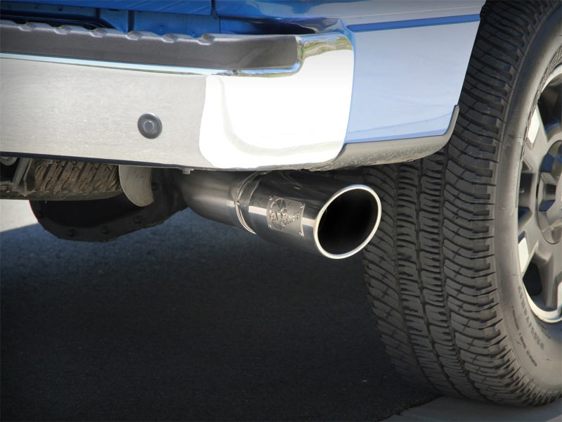 aFe MACHForce XP Exhaust Cat-Back SS-409 4in Polished Tip 11-12 Ford F-150 EcoBoost V6-3.5L (tt) - DTX Performance