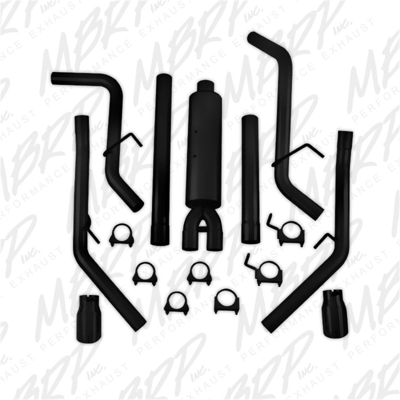 MBRP 09-14 Dodge Ram 1500 5.7L Cat-Back Dual Split Rear (Through Stock Bumper) AL - Black - DTX Performance