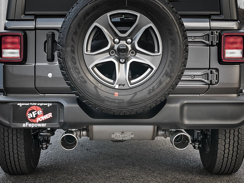 aFe Rebel Series 409 Stainless Steel Cat-Back Exhaust 18-21 Jeep Wrangler JL 2.0L (t) - Polished Tip - DTX Performance