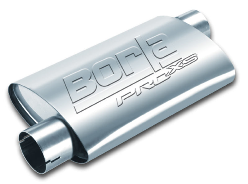 Borla Universal Pro-XS Muffler Oval 3in Inlet/Outlet Offset/Offset Notched Muffler - DTX Performance