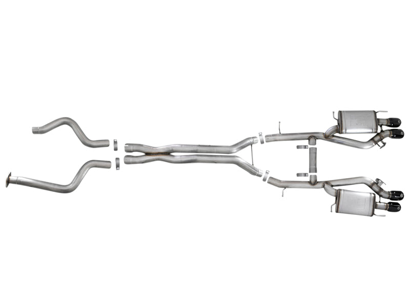 aFe MACHForce XP 3in 304SS Cat Back Exhaust s/ Black Tips 16-17 Cadillac ATS-V V6-3.6L (tt) - DTX Performance