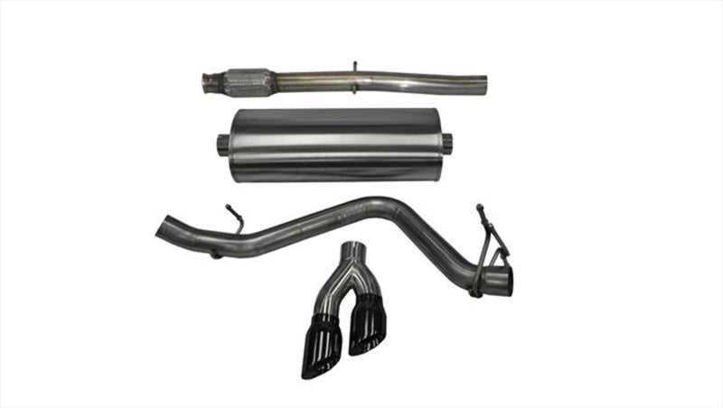 Corsa 14-17 Chevy Silverado 5.3L V8 CC / SB 3in Single Side Exit Touring Cat-Back Exhaust Black Tips - DTX Performance