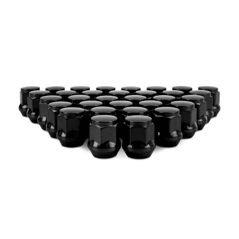 Mishimoto Steel Acorn Lug Nuts M14 x 1.5 - 32pc Set - Black - DTX Performance