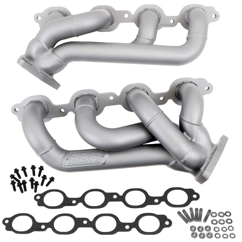 BBK 14-18 GM Truck 5.3/6.2 1 3/4in Shorty Tuned Length Headers - Titanium Ceramic - DTX Performance