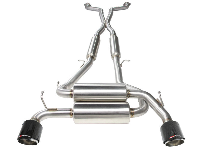 aFe Takeda 2-1/2in 304SS Cat-Back Exhaust Infiniti G37 08-13/Q60 14-15 V6-3.7 w/ Carbon Fiber Tips - DTX Performance