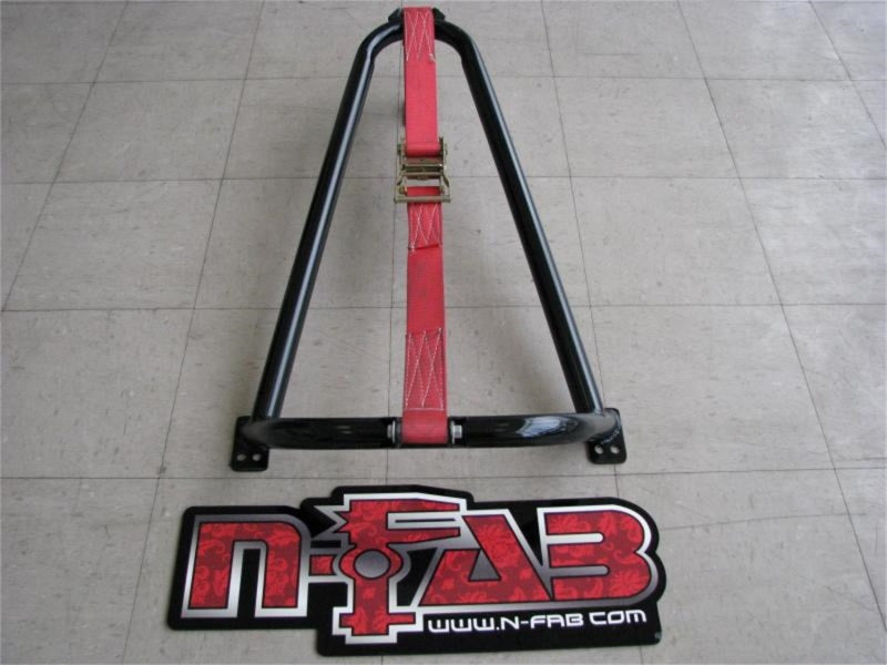 N-Fab Bed Mounted Tire Carrier Universal - Gloss Black - Black Strap - DTX Performance