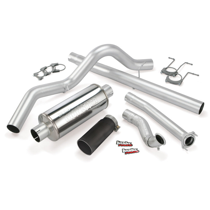 Banks Power 94-97 Ford 7.3L ECLB Monster Exhaust System - SS Single Exhaust w/ Black Tip - DTX Performance