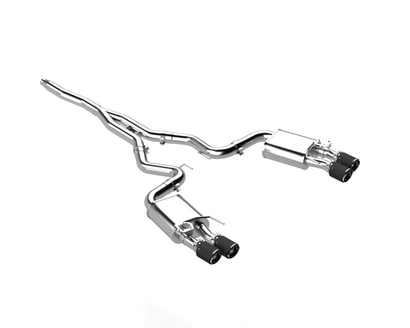 MBRP 18-22 Ford Mustang 2.3L Ecoboost 3in Cat-Back Exhaust w/ Quad Carbon Fiber SS Tips - T304 - DTX Performance