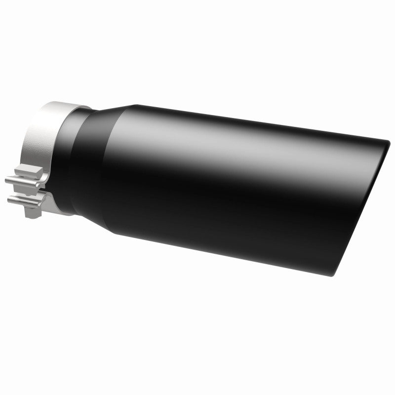 MagnaFlow Tip Stainless Black Coated Single Wall Round Single Outlet 5in Dia 4in Inlet 13in L - DTX Performance