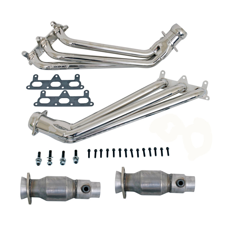 BBK 10-11 Camaro V6 Long Tube Exhaust Headers With Converters - 1-5/8 Chrome - DTX Performance