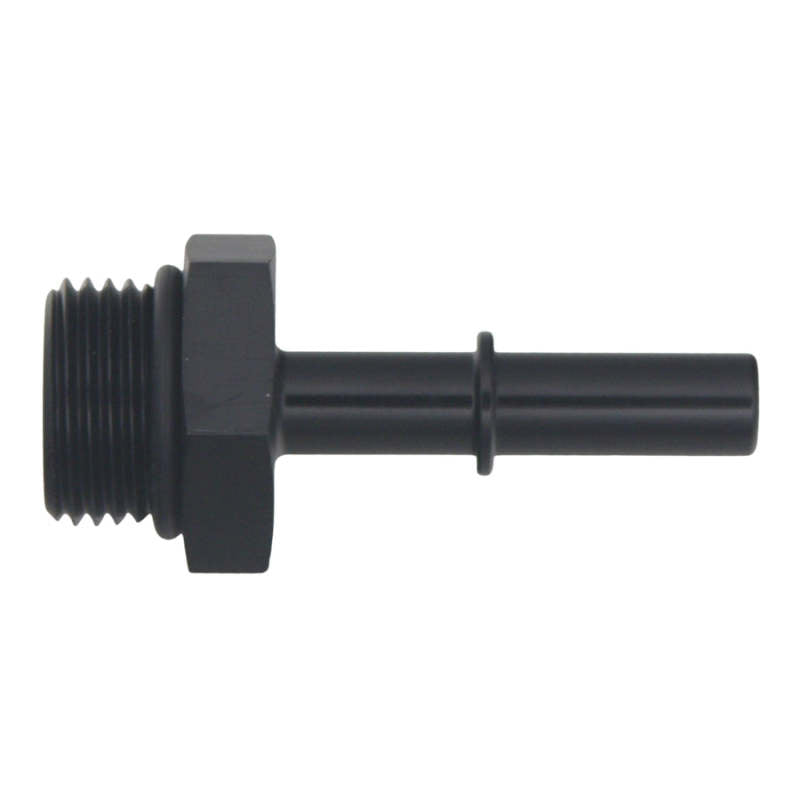 DeatschWerks 8AN ORB Male to 5/16in Male EFI Quick Connect Adapter - Anodized Matte Black - DTX Performance