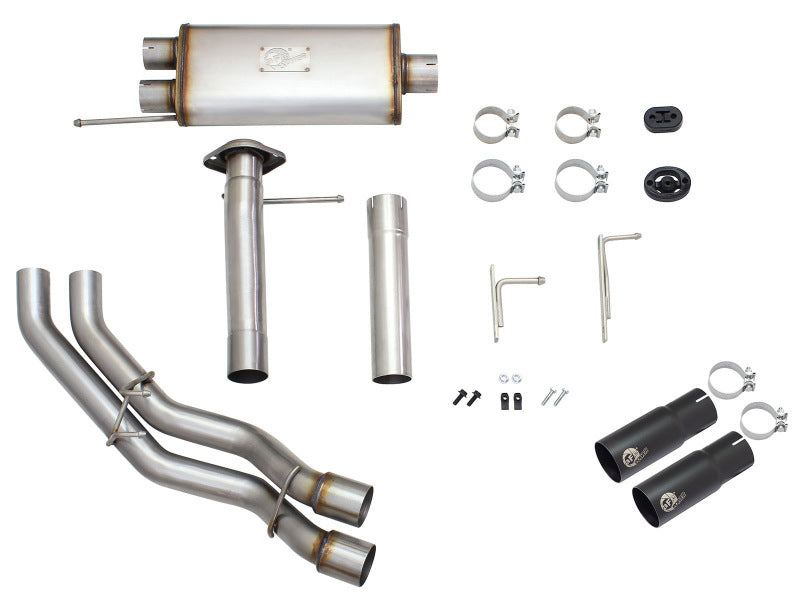 aFe Rebel Exhausts 3in SS Cat-Back 09-14 Ford F-150 4.6/5.0/5.4L w/ Black Tips - DTX Performance