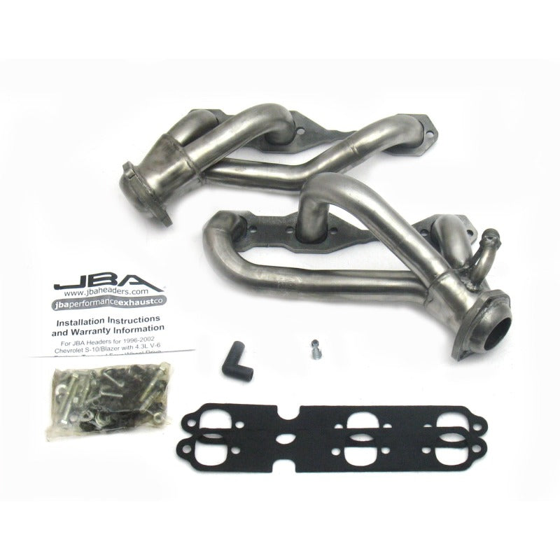 JBA 96-01 GM S Truck 4.3L V6 w/o A.I.R. Injection 1-1/2in Primary Raw 409SS Cat4Ward Header - DTX Performance