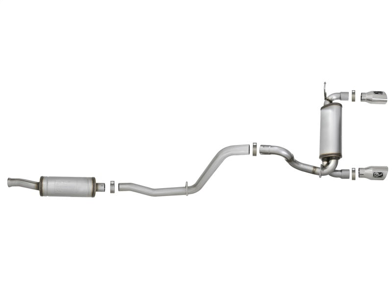 aFe Rebel Series 2.5in 409 SS Cat-Back Exhaust w/ Polished Tips 2018+ Jeep Wrangler (JL) V6 3.6L - DTX Performance