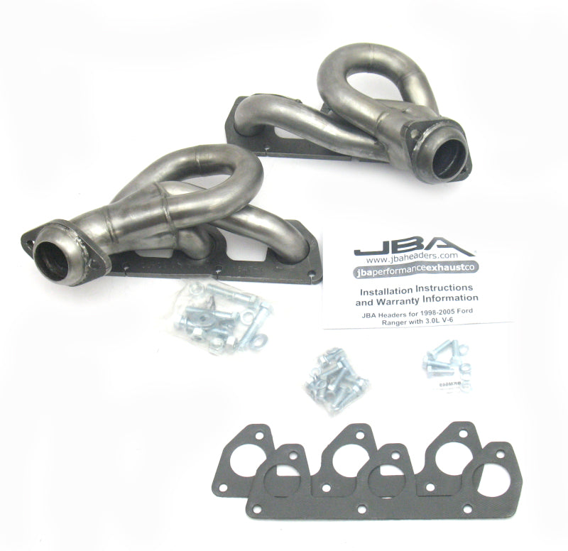 JBA 02-08 Ford Ranger 3.0L V6 w/o EGR 1-1/2in Primary Raw 409SS Cat4Ward Header - DTX Performance