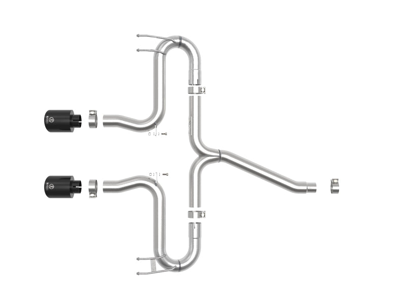 aFe Takeda 2-1/2in 304 SS Axle-Back Exhaust w/Black Tips 17-20 Honda Civic Sport L4-1.5L (t) - DTX Performance