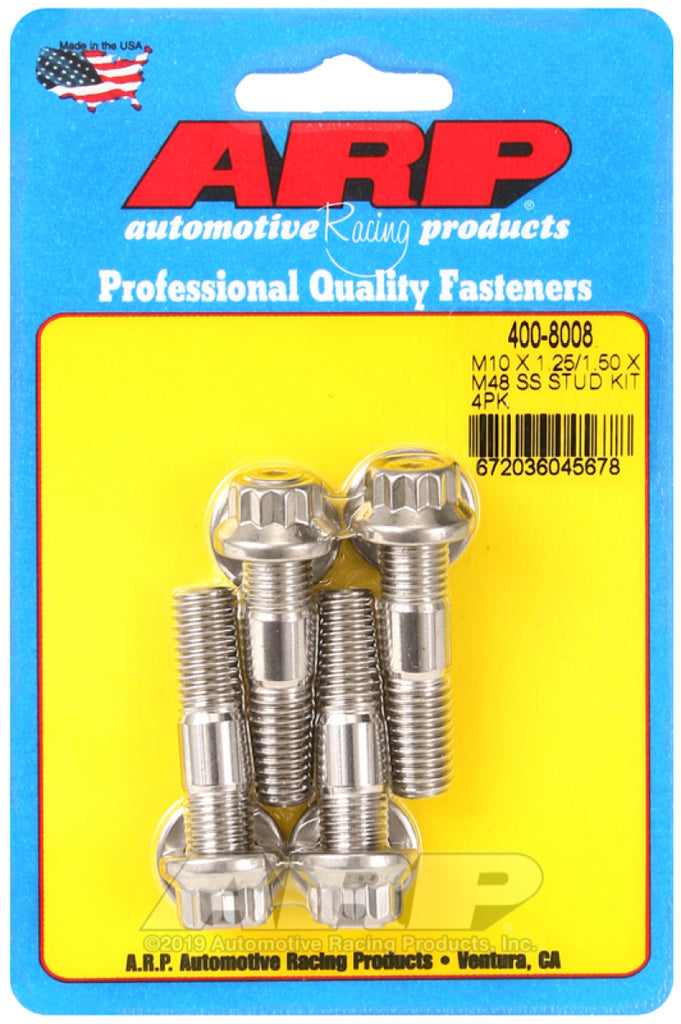 ARP M10 X 1.25/1.50 X 48mm Broached Stud Kit (4 Pcs) - DTX Performance