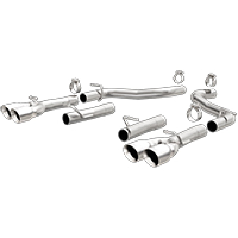 MagnaFlow Axle-Back, SS, 2.5in, Quad Split Rear 3.5in Tip 2015 Dodge Challenger 3.6L V6 - DTX Performance