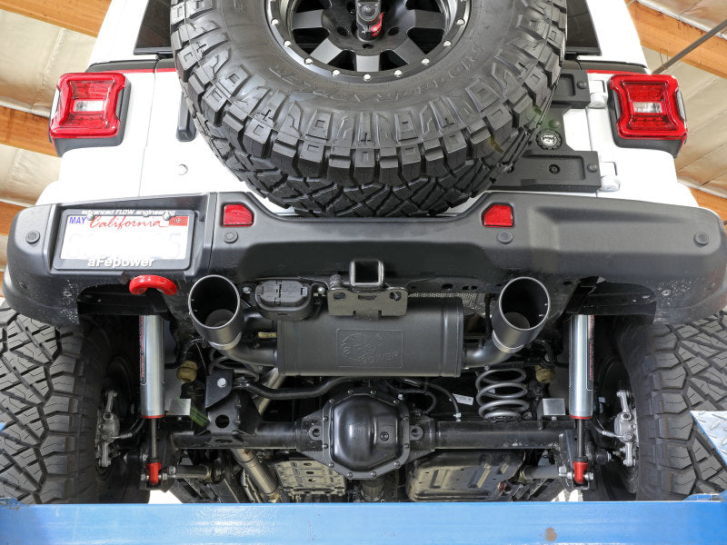 aFe Rebel Series 409 Stainless Steel Cat-Back Exhaust 18-21 Jeep Wrangler JL 2.0L (t) - Black Tip - DTX Performance