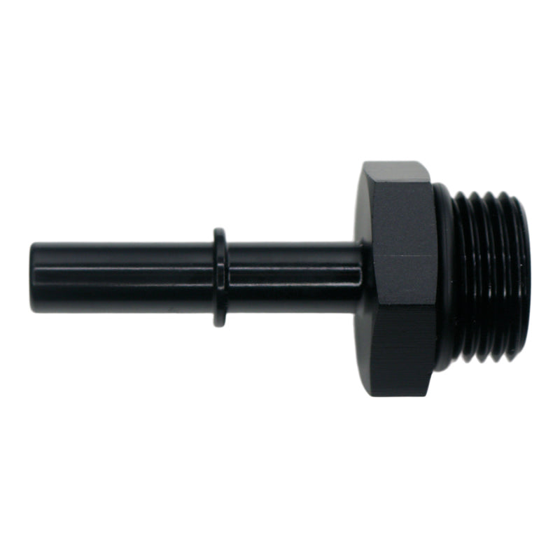 DeatschWerks 8AN ORB Male to 5/16in Male EFI Quick Connect Adapter - Anodized Matte Black - DTX Performance