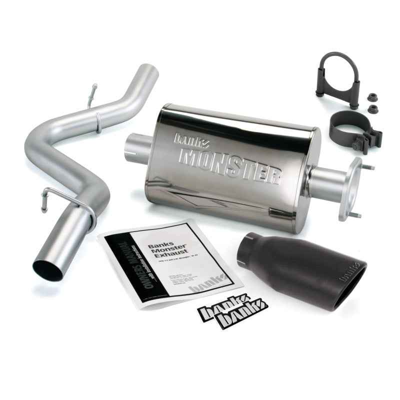 Banks Power 04-06 Jeep 4.0L Wrangler Unlimited Monster Exhaust Sys - SS Single Exhaust w/ Black Tip - DTX Performance