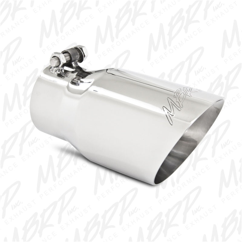 MBRP Universal Tip 4in O.D. Dual Wall Angled 3in inlet 8in length T304 - DTX Performance