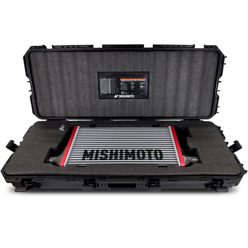 Mishimoto Universal Carbon Fiber Intercooler - Matte Tanks - 600mm Silver Core - S-Flow - G V-Band - DTX Performance