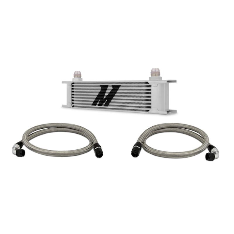 Mishimoto Universal 10 Row Oil Cooler Kit (Metal Braided Lines) - DTX Performance