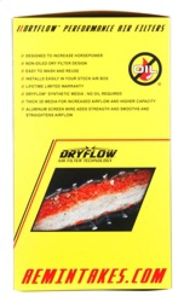 AEM Dryflow Air Filter - Round Tapered - 2.75in Flange ID x 5.5in Base OD x 4.75in Top OD x 7.5in H - DTX Performance