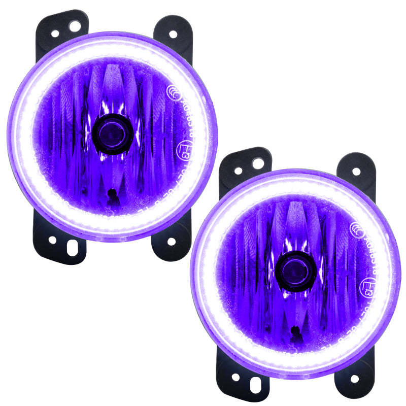 Oracle Lighting 07-09 Jeep Wrangler JK Pre-Assembled LED Halo Fog Lights -UV/Purple - DTX Performance