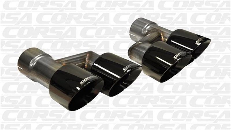 Corsa 15-16 Ford Mustang GT 5.0 Black Quad Tips Kit - DTX Performance